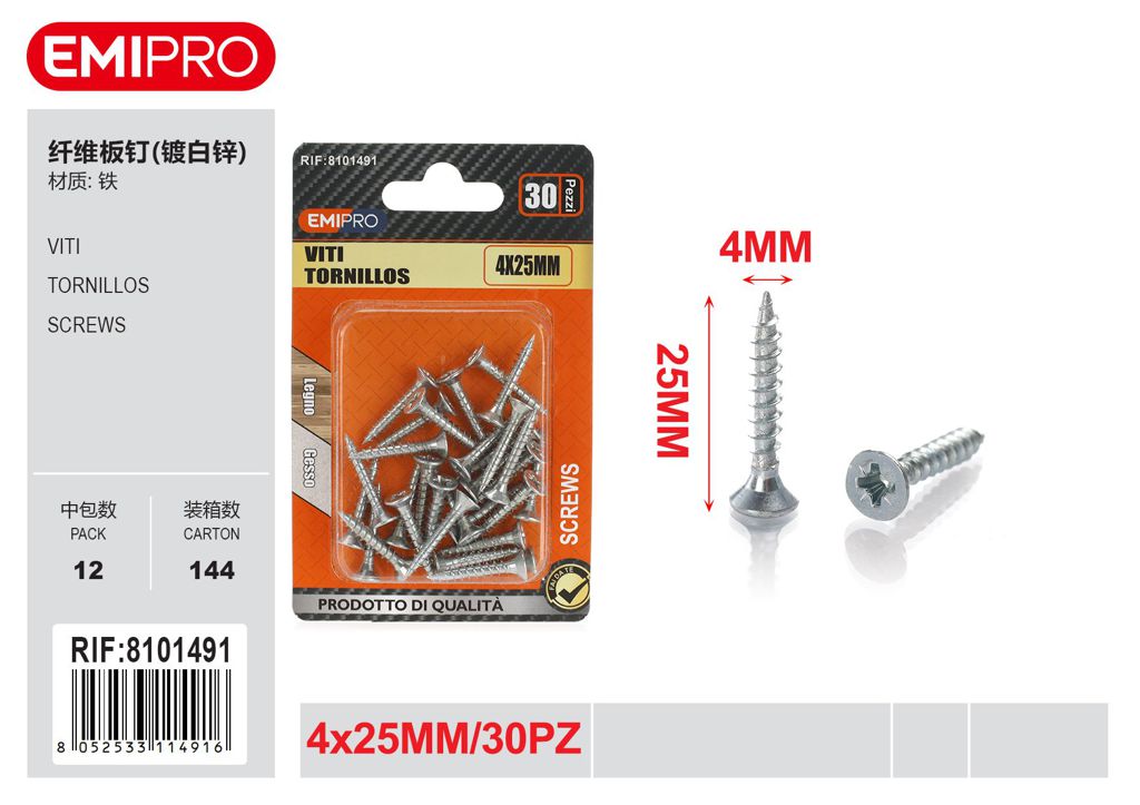 viti 4*25mm 30Pcs