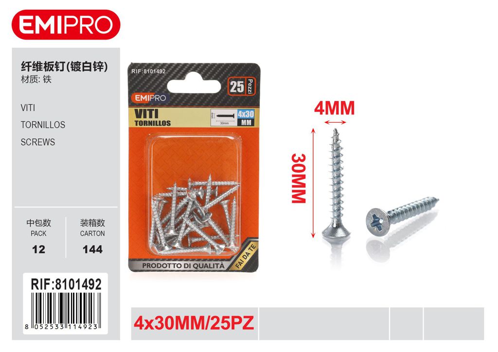 viti 4*30mm 25Pcs