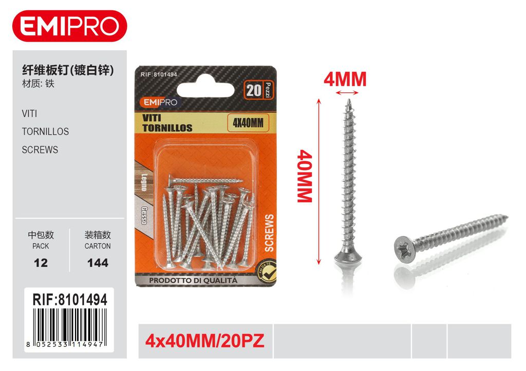 viti 4*40mm 20Pcs