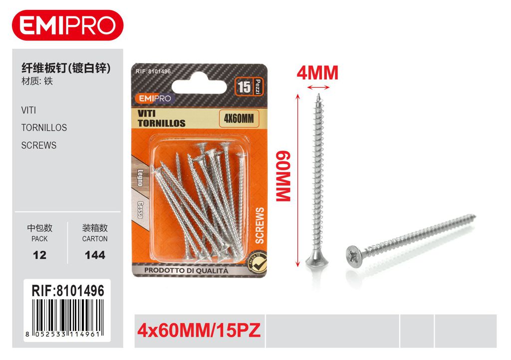 viti 4*60mm 15Pcs