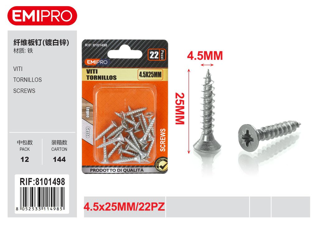 viti 4.5*25mm 22Pcs