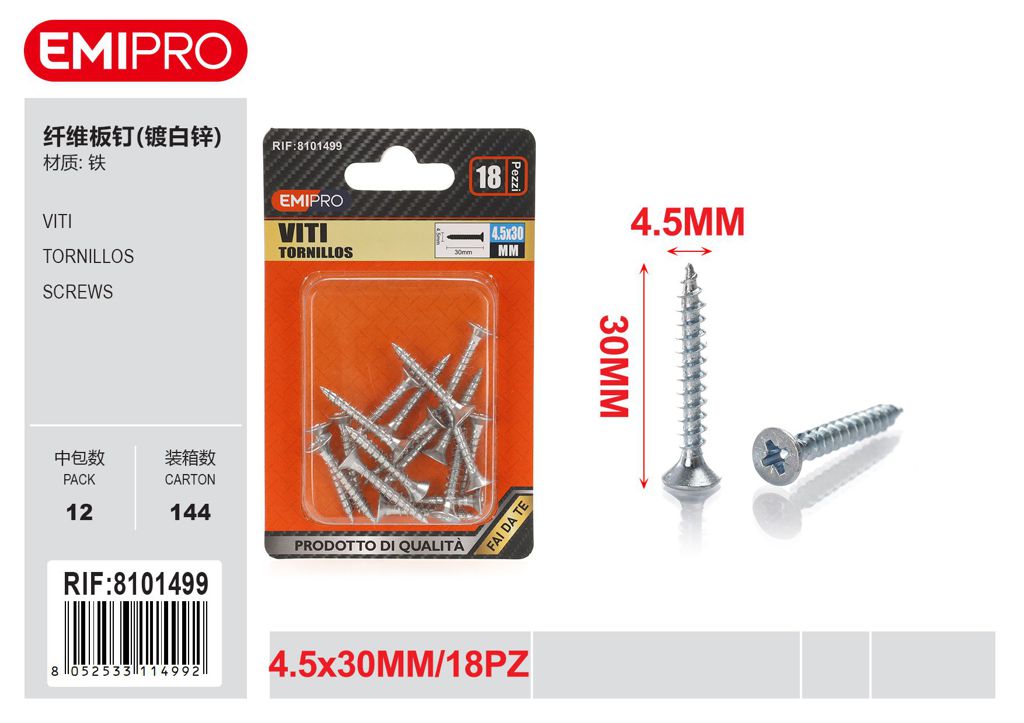 viti 4.5*30mm 18Pcs