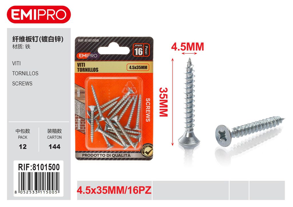 viti 4.5*35mm 16Pcs