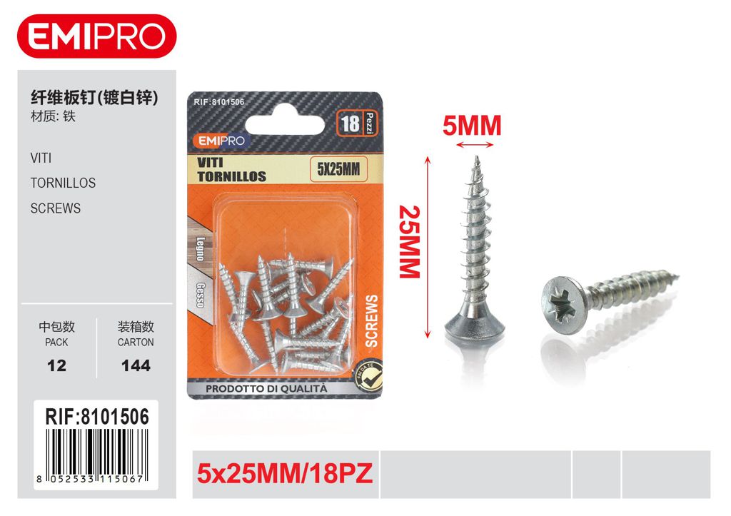 viti 5*25mm 18Pz