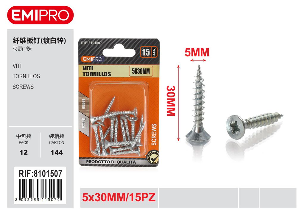 viti 5*30mm 15Pcs