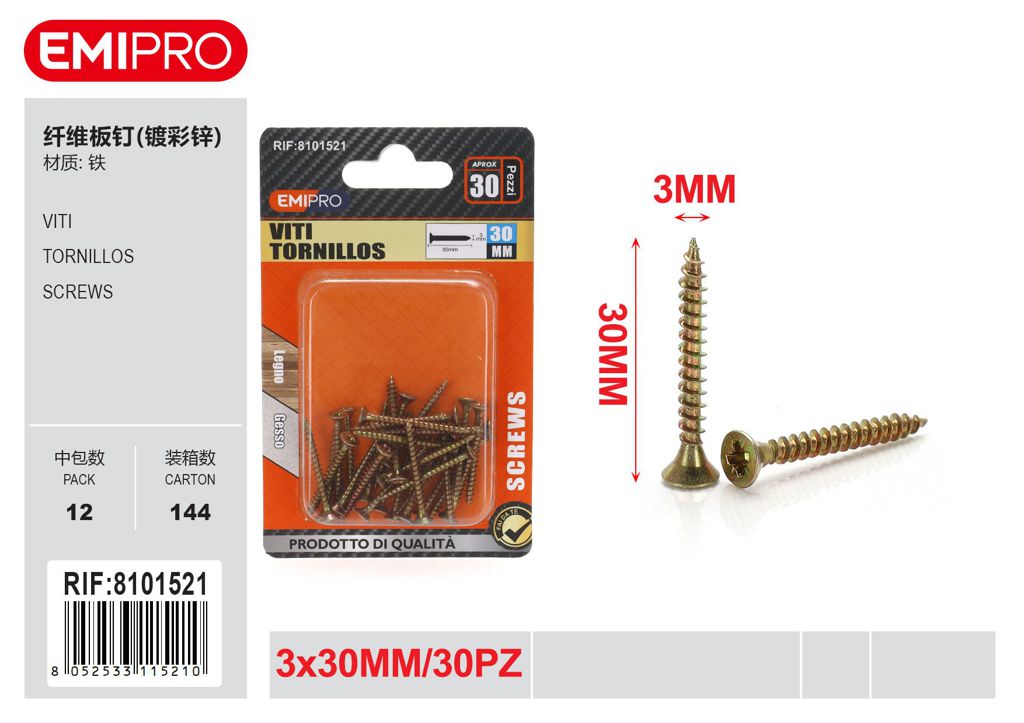 viti 3*30mm 30Pcs