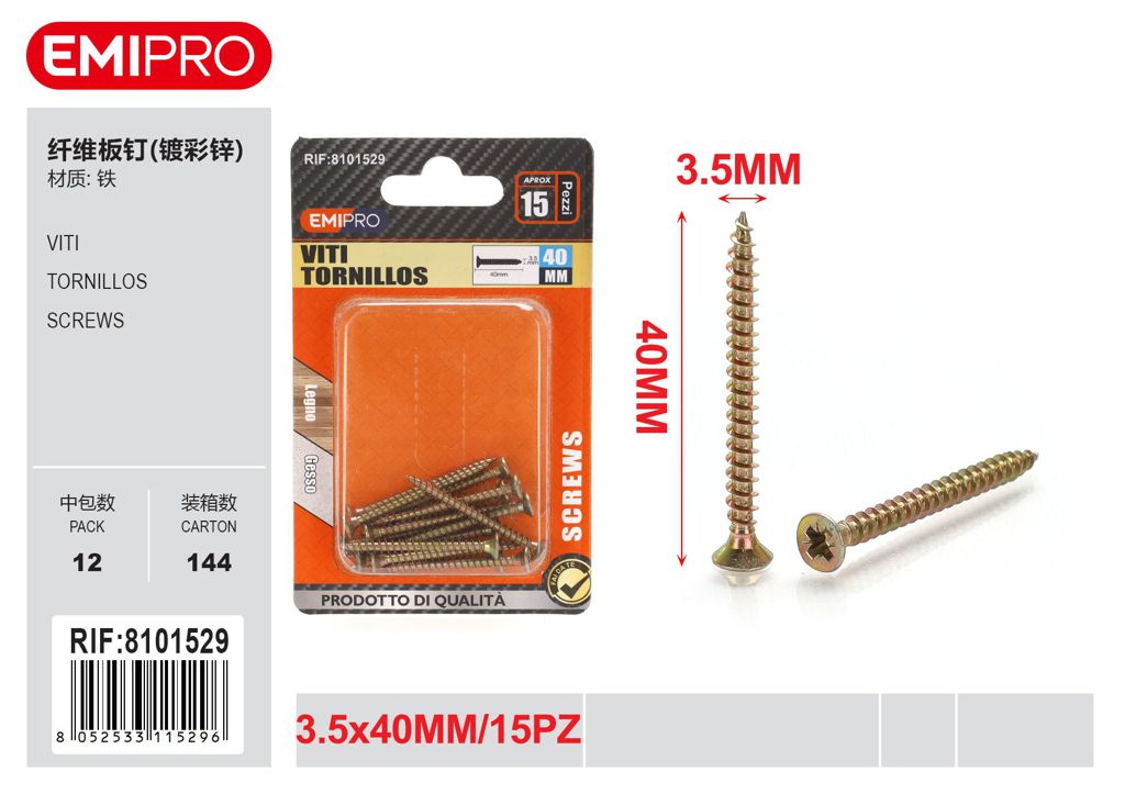 viti 3.5*40mm 15Pcs