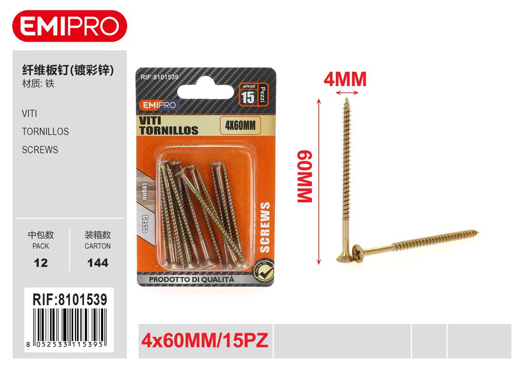viti 4*60mm 15Pcs