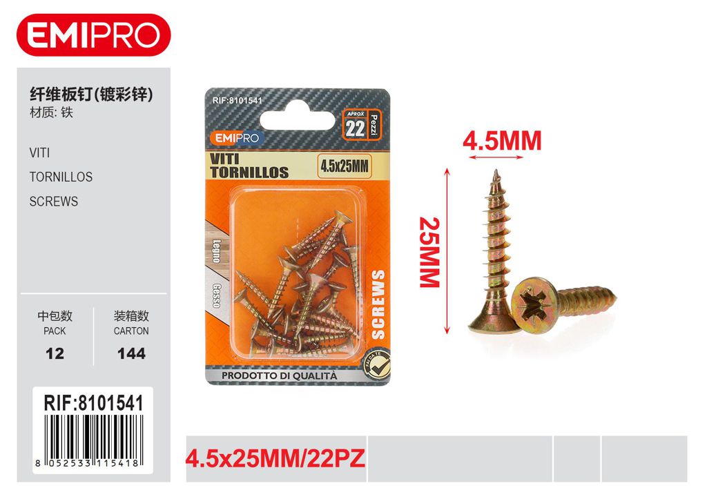 viti 4.5*25mm 22Pcs