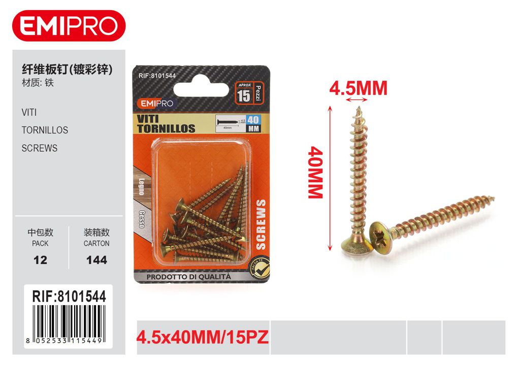 viti 4.5*40mm 15Pcs