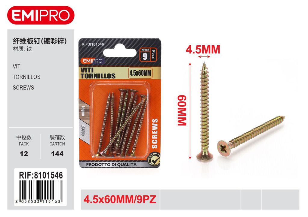 viti 4.5*60mm 9Pcs