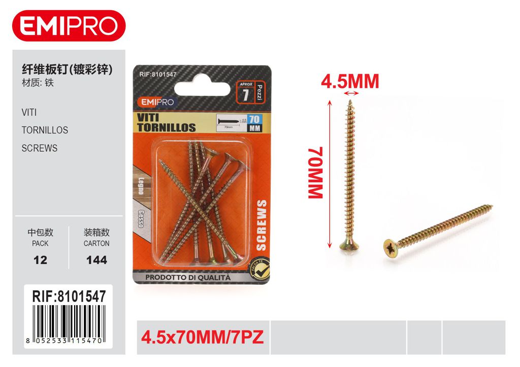 viti 4.5*70mm 7Pcs