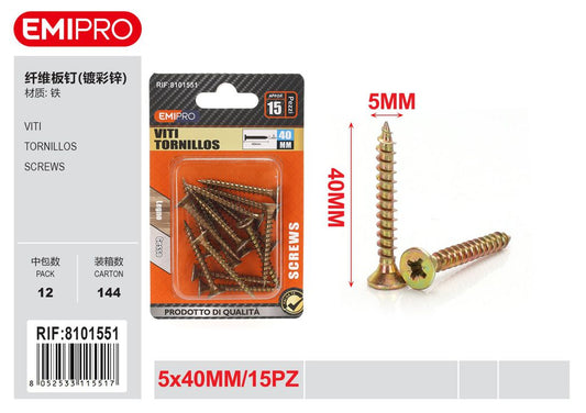 viti 5*40mm 15Pcs