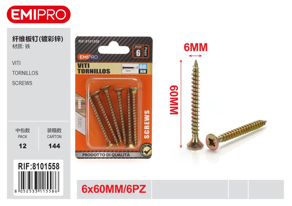 viti 6*60mm 6Pcs