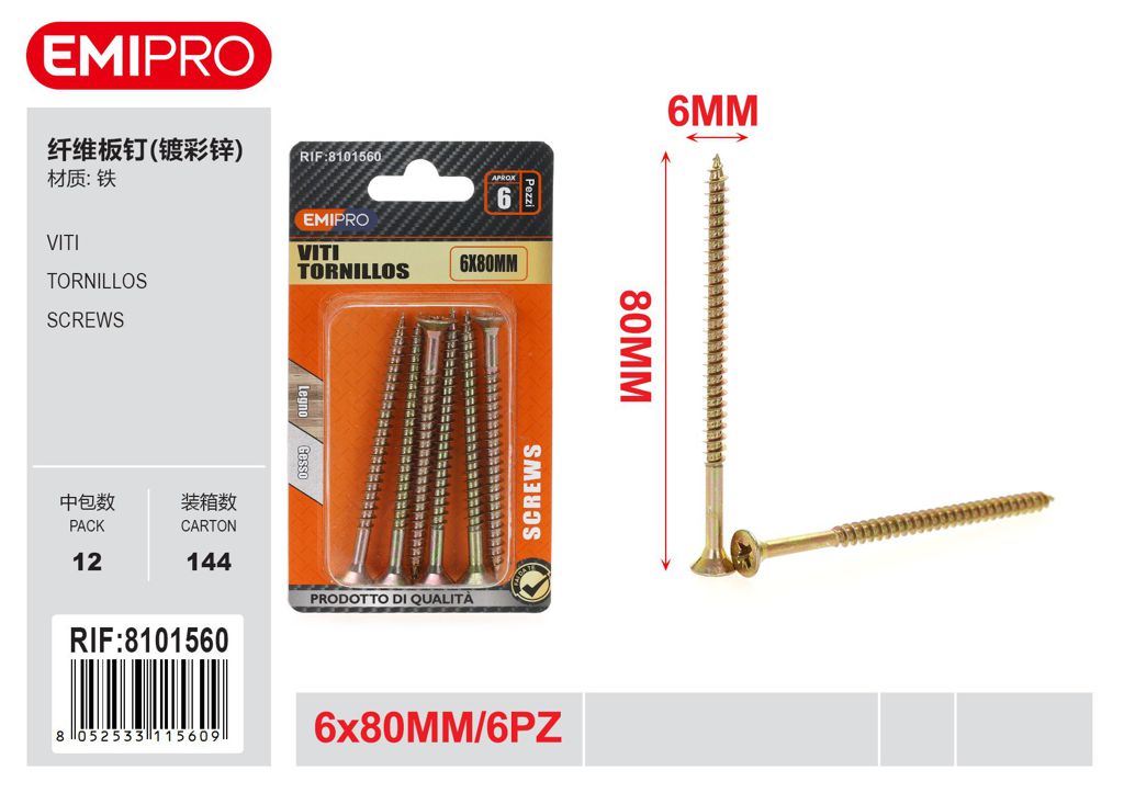 viti 6*80mm6Pcs