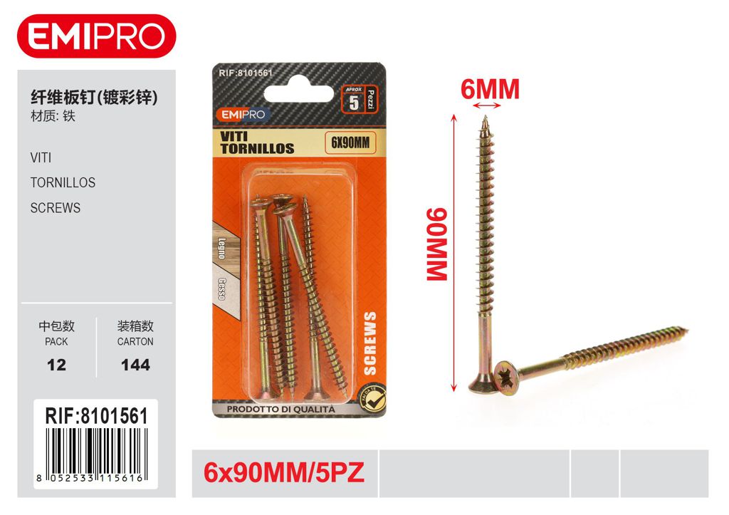 viti 6*90mm 5Pcs