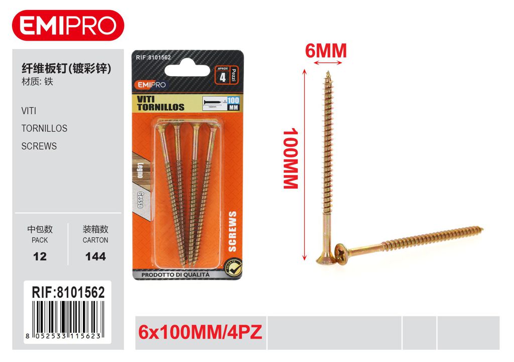 viti 6*100mm 4Pcs