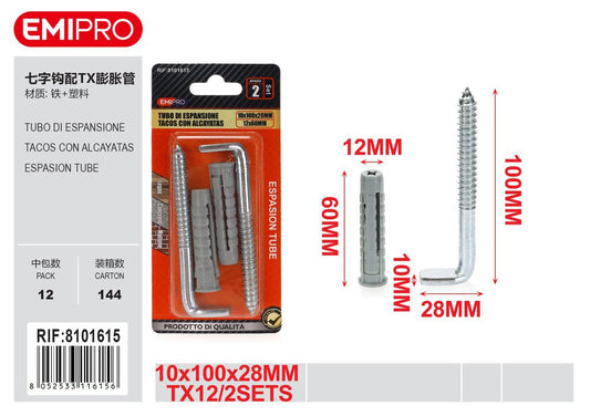 Tubo Di Espansione 2Sets 10*100*28mm Tx12