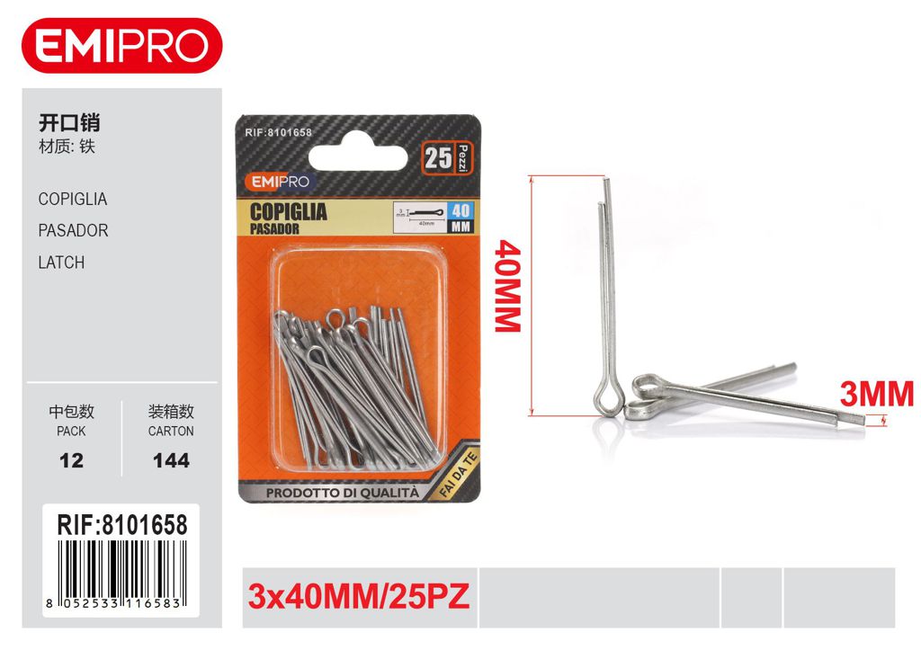Copiglia 3*40mm 25Pcs