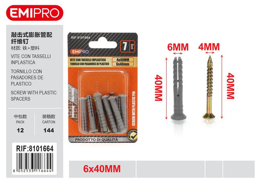 vite Con Tasselli Inplastica 6*40mm