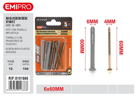 vite Con Tasselli Inplastica 6*60mm