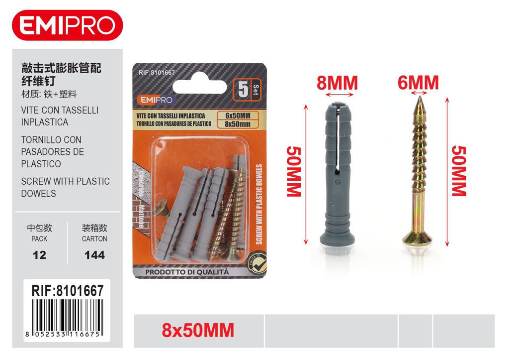 vite Con Tasselli Inplastica 8*45mm