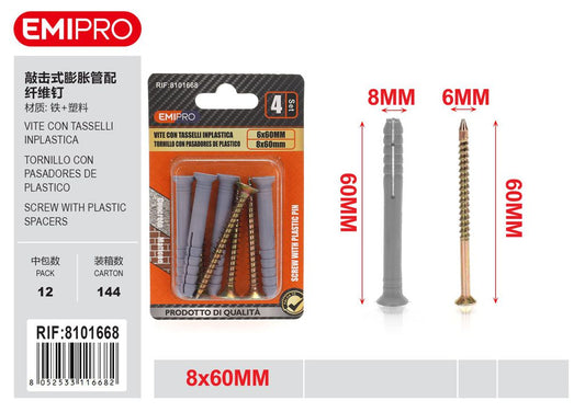 vite Con Tasselli Inplastica 8*60mm