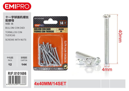 Bulloni Con Dadi 4*40 M4 14Set