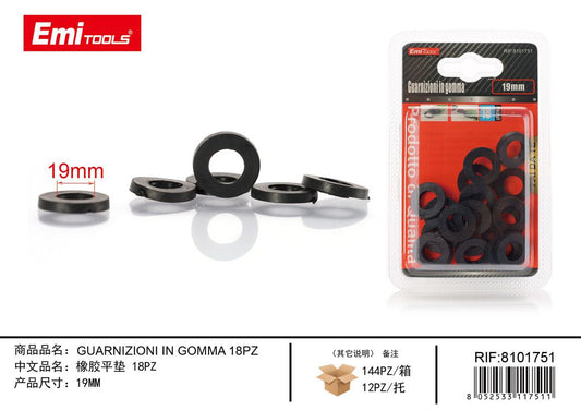Guarnizioni In Gomma 19mm 18Pz