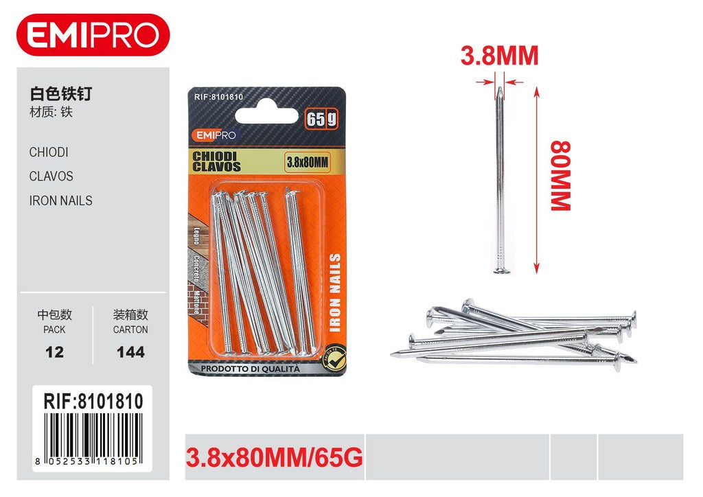 Chiodi 3.8*80mm 65G
