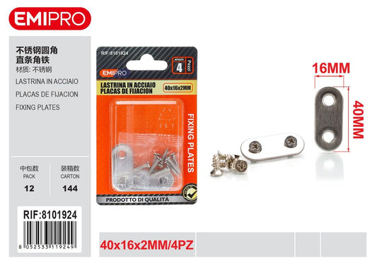 Lastrina In Acciaio 40*16*2mm 4Pcs