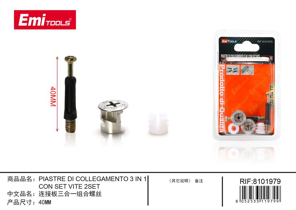 Piastre Di Collegamento 3 In 1 Con Set vite
