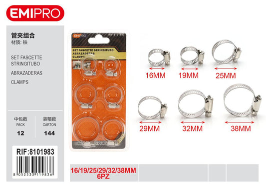 Set Fascette Stringitubo 16/19/25/29/32/38mm 6Pz