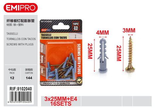 Tasselli 3*25 E4 16Sets