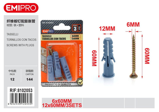 Tasselli 6*60 E12 3Sets