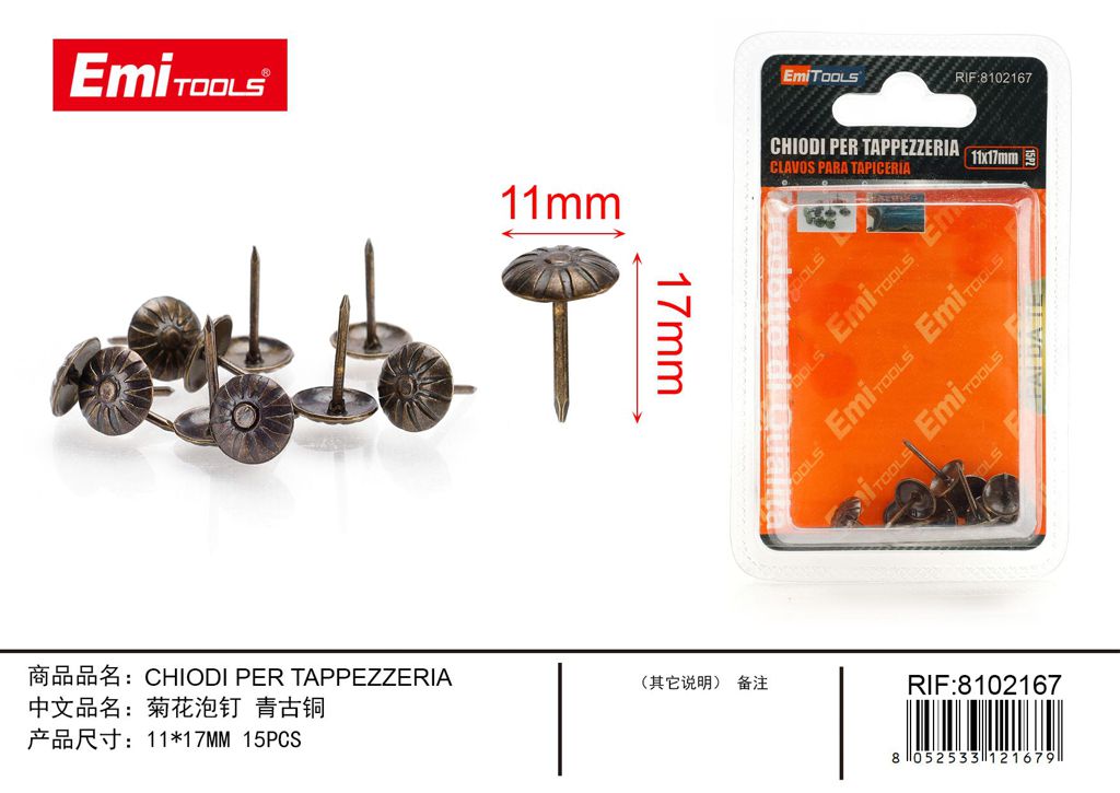 Chiodi Per Tappezzeria 11*17mm 15Pcs