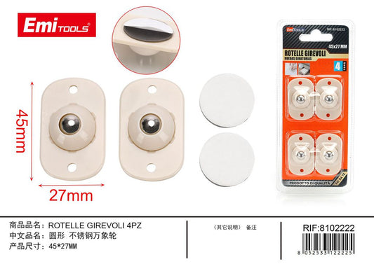 Rotelle Girevoli 45*27mm 4Pz