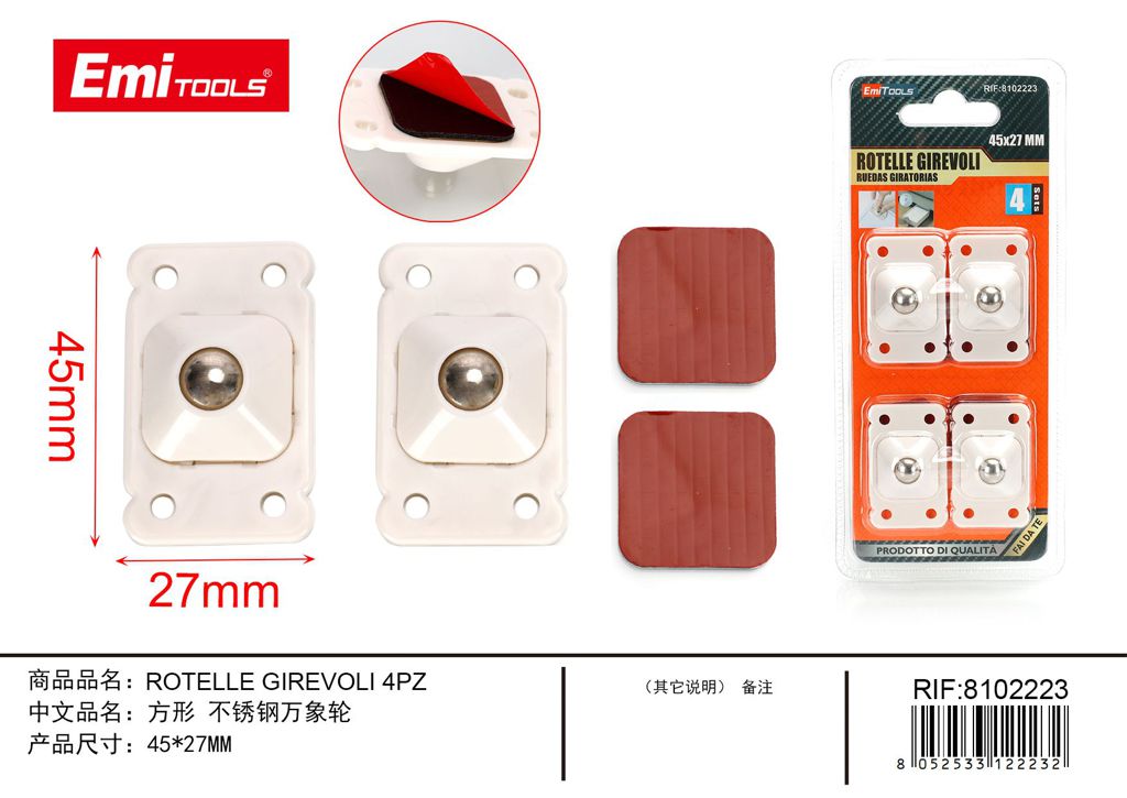 Rotelle Girevoli 45*27mm 4Pcs