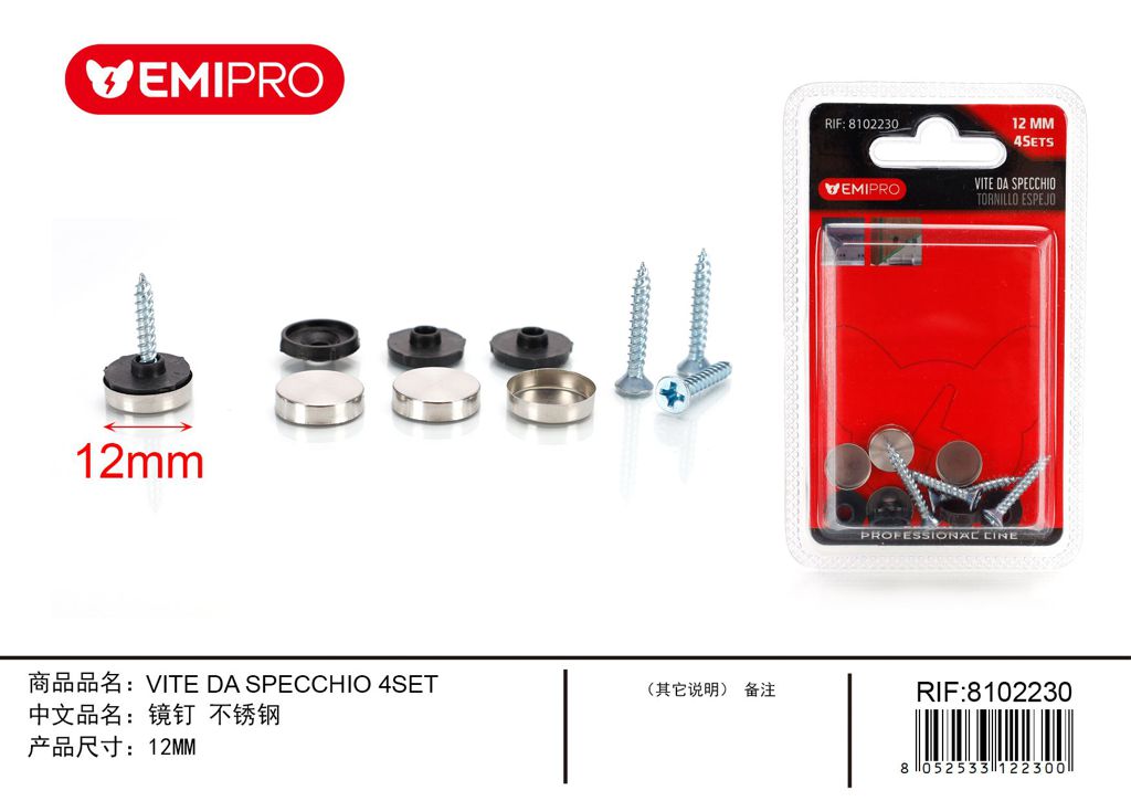 vite Da Specchio 12mm 4Set
