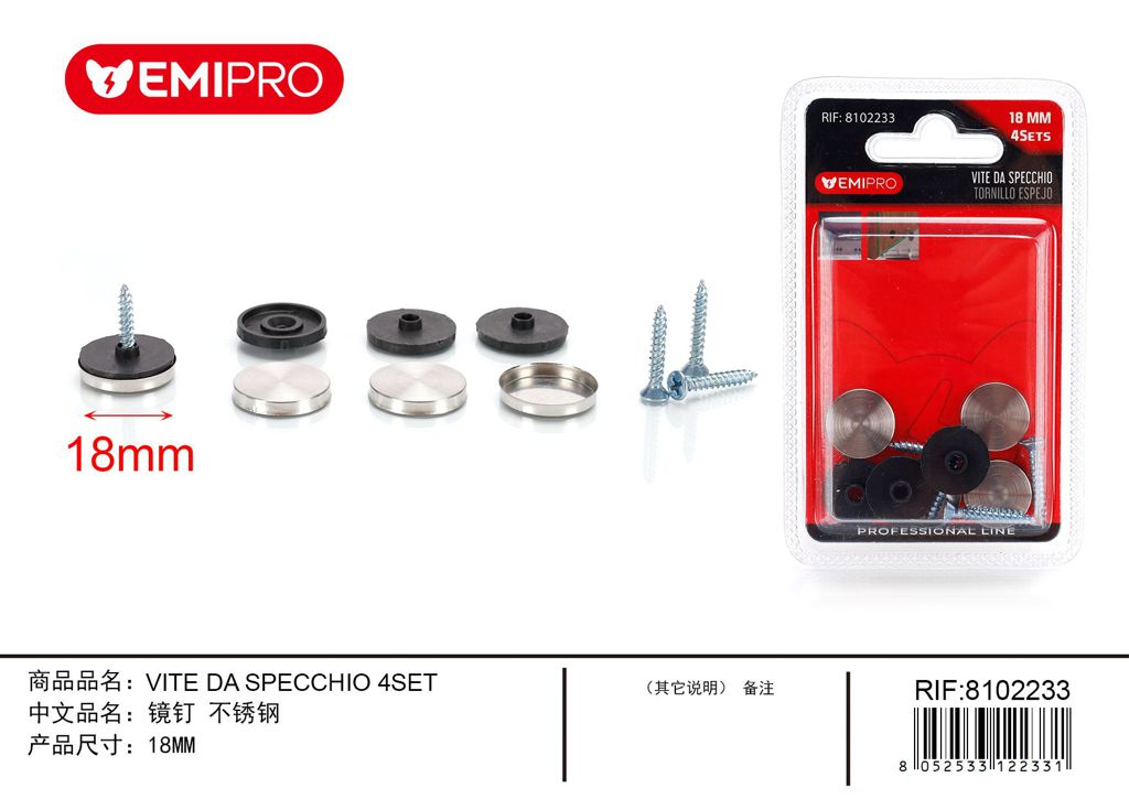 vite Da Specchio 18mm 4Set