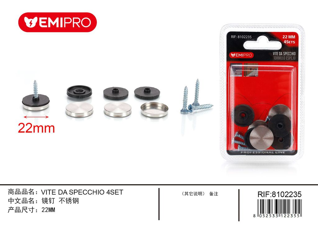 vite Da Specchio 22mm 4Set