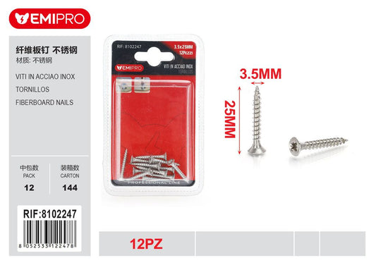 viti In Acciao Inox 3.5*25mm 12Pz