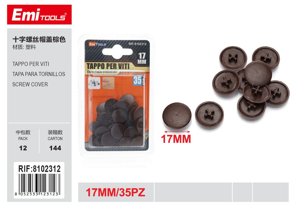 Tappo Per viti 17mm 35Pz