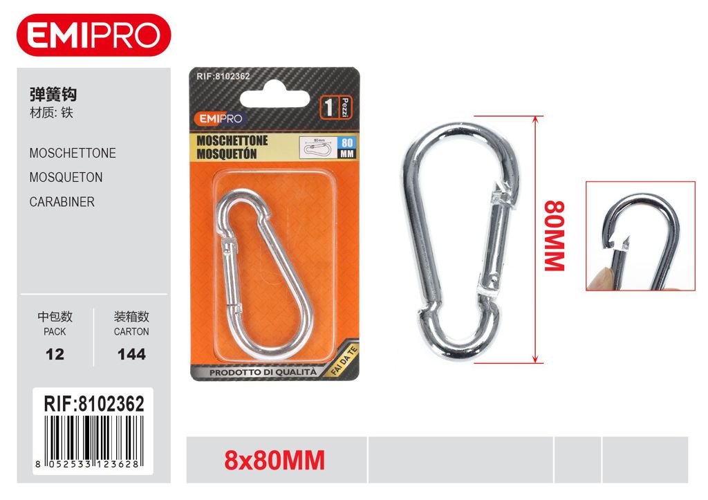 Moschettone 8*80mm 1Pz