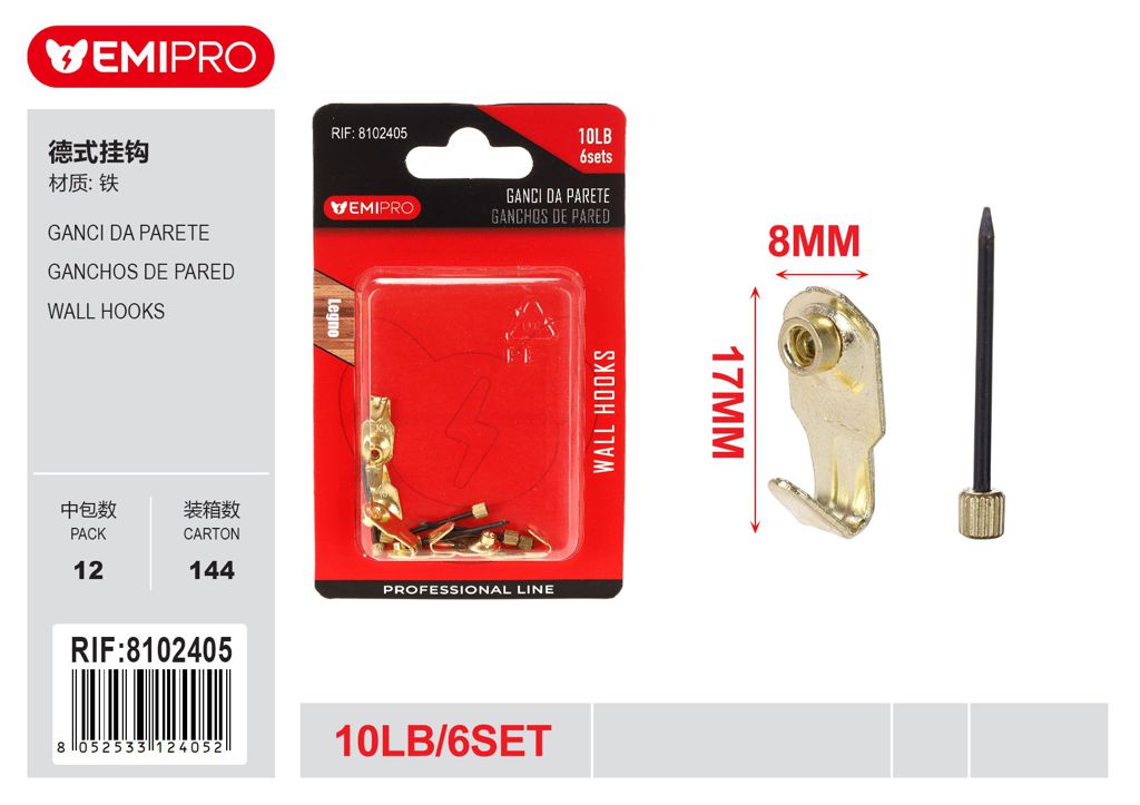 Ganci Da Parete 10Lb 6Set