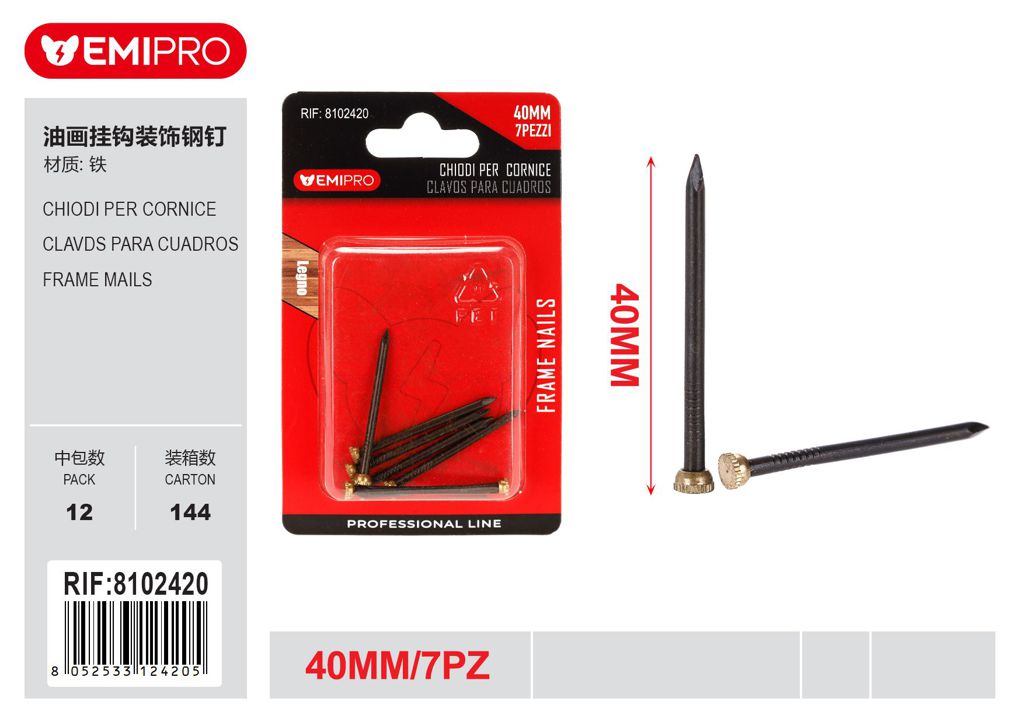 Chiodi Per Cornice 40mm 7Pz