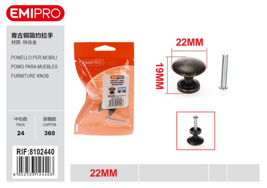 Pomello Per Mobili 22mm