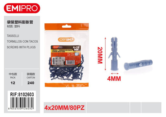 Tasselli 4*20mm 80Pcs