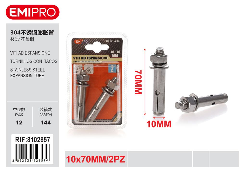 viti Ad Espansione 10*70mm 2Pz