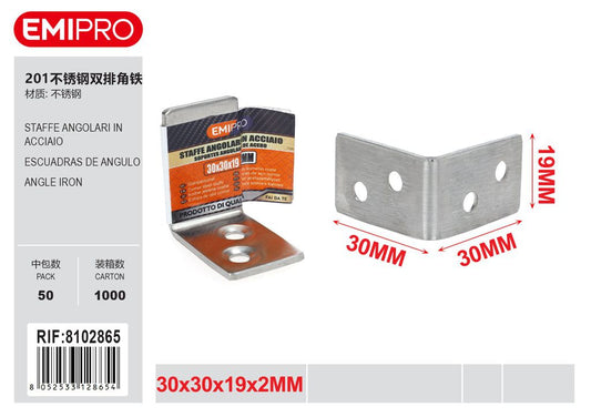 Staffe Angolari In Acciaio 30*30*19*2mm